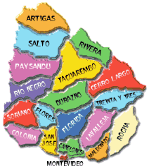 Mapa Político de Uruguay (Departamentos)